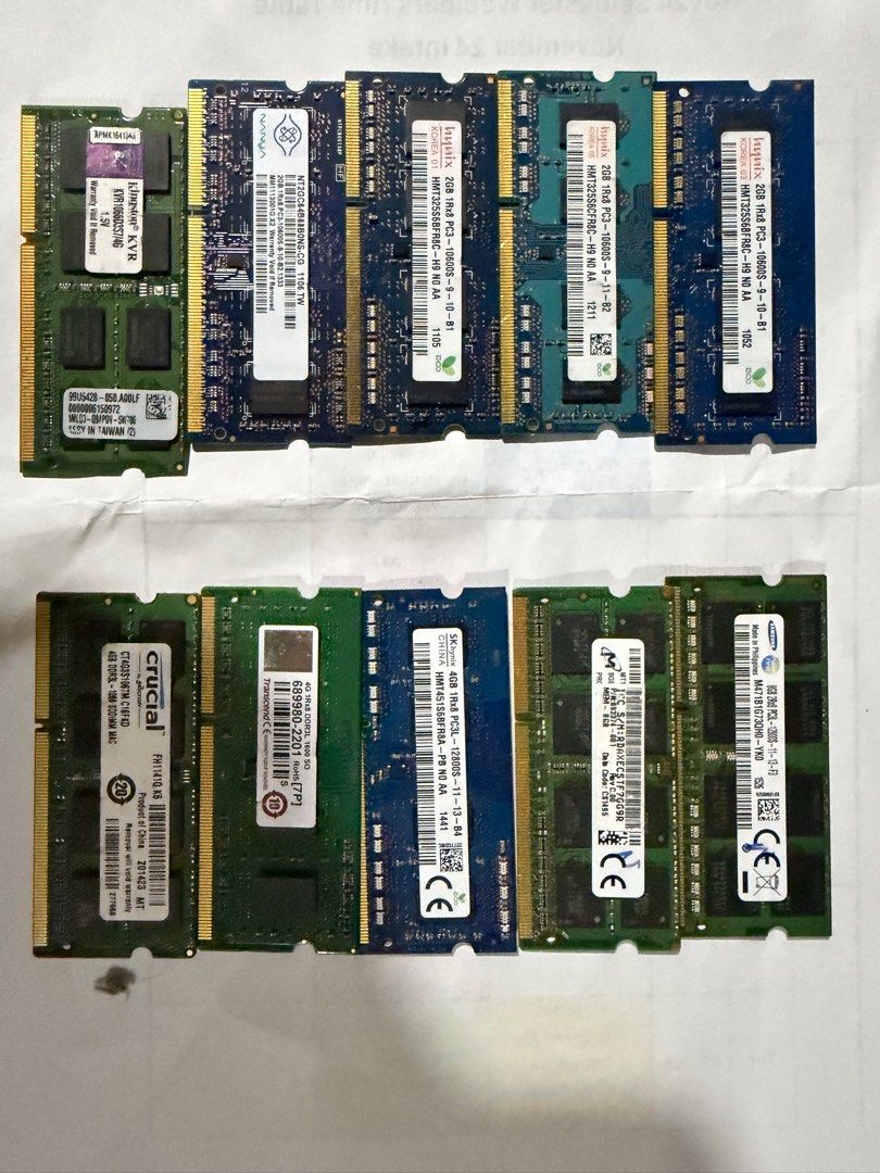 Various RAM Memory Modules, Computers & Tech, Parts & Accessories ...