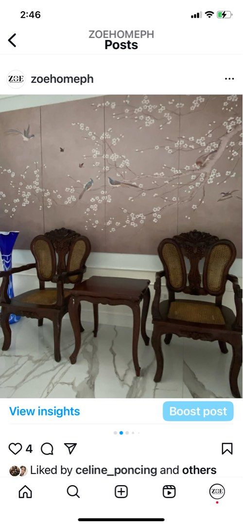 Vintage SOLID NARRA Chairs with Wicker and Table Set (Category: Tables & Sets) located in Antipolo. Submitted by mrs_rp (Listing ID 1401972415, Image 3). Description: Vintage SOLID NARRA butterfly design coffee table set with wicker accent True vintage that’s been refurbished and revarnished. Thick, solid and heavy furniture pieces. Wicker accent is double: front and back. .