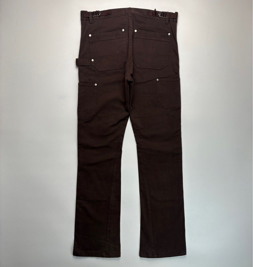 Vuja De Double Knee Flared Carpenter Pants (Category: Trousers) located in Cavite. Submitted by sc_rcity (Listing ID 1401954265, Image 2). Description: Tagged Size : Small / 30-31 Made in Japan Hardwares : YKK Like New No Flaw Waist 15.5 Length 39.5 Front rise 11.5 Inseam 30 Leg op. 8.
