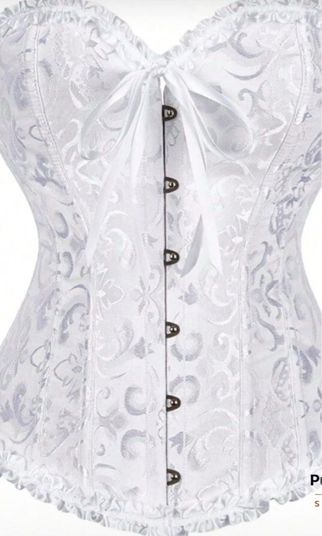 White Corset Top (Category: Others Tops) located in Quezon City. Submitted by classicbph (Listing ID 1401964910, Image 2). Description: - Shein white corset top - Strapless design - Lace-up front - Decorative detailing - Push-up feature - Scalloped trim - Creates an elegant look Size M. .
