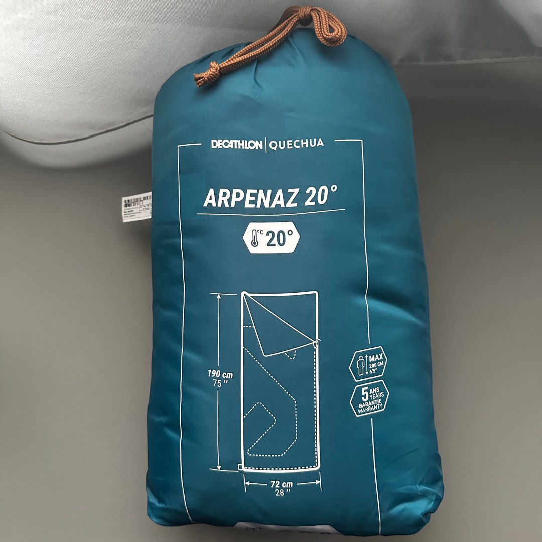 5⭐️Decathlon Quechua Arpenaz 20° Sleeping Bag, Sports Equipment, Hiking ...