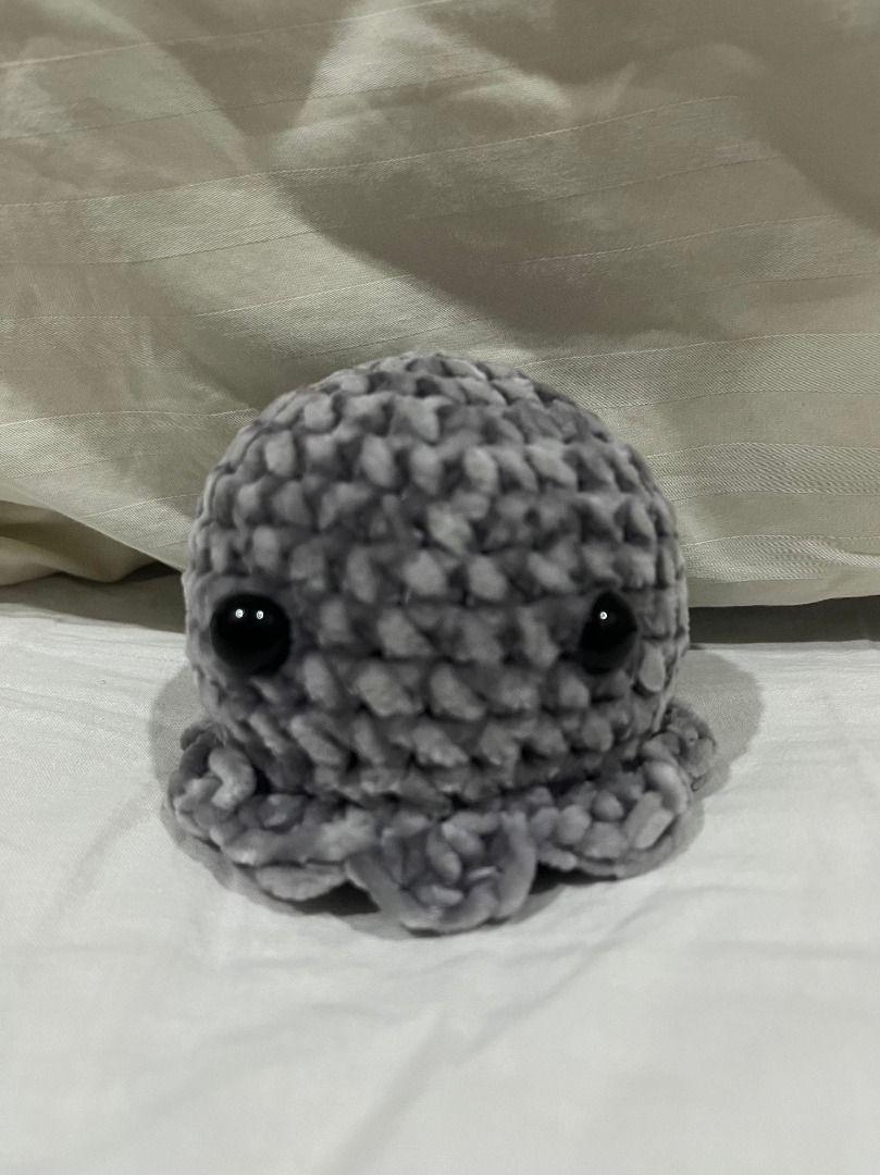 ♡ Grey Crochet Octopus Plush ♡ Plushie (Category: Plushies & Soft Toys) located in Manila. Submitted by m1kul0v3r (Listing ID 1407182387, Image 1). Description: ♡ OCTOPUS PLUSH ♡ • Never used, but taken out of plastic • Customized and Handmade by an artist Feel free to DM for any questions ⸜(｡˃ ᵕ ˂ )⸝♡ ♡ MOP / MOD ♡ • GCash • J&T / LALAMOVE / GRAB / LBC.