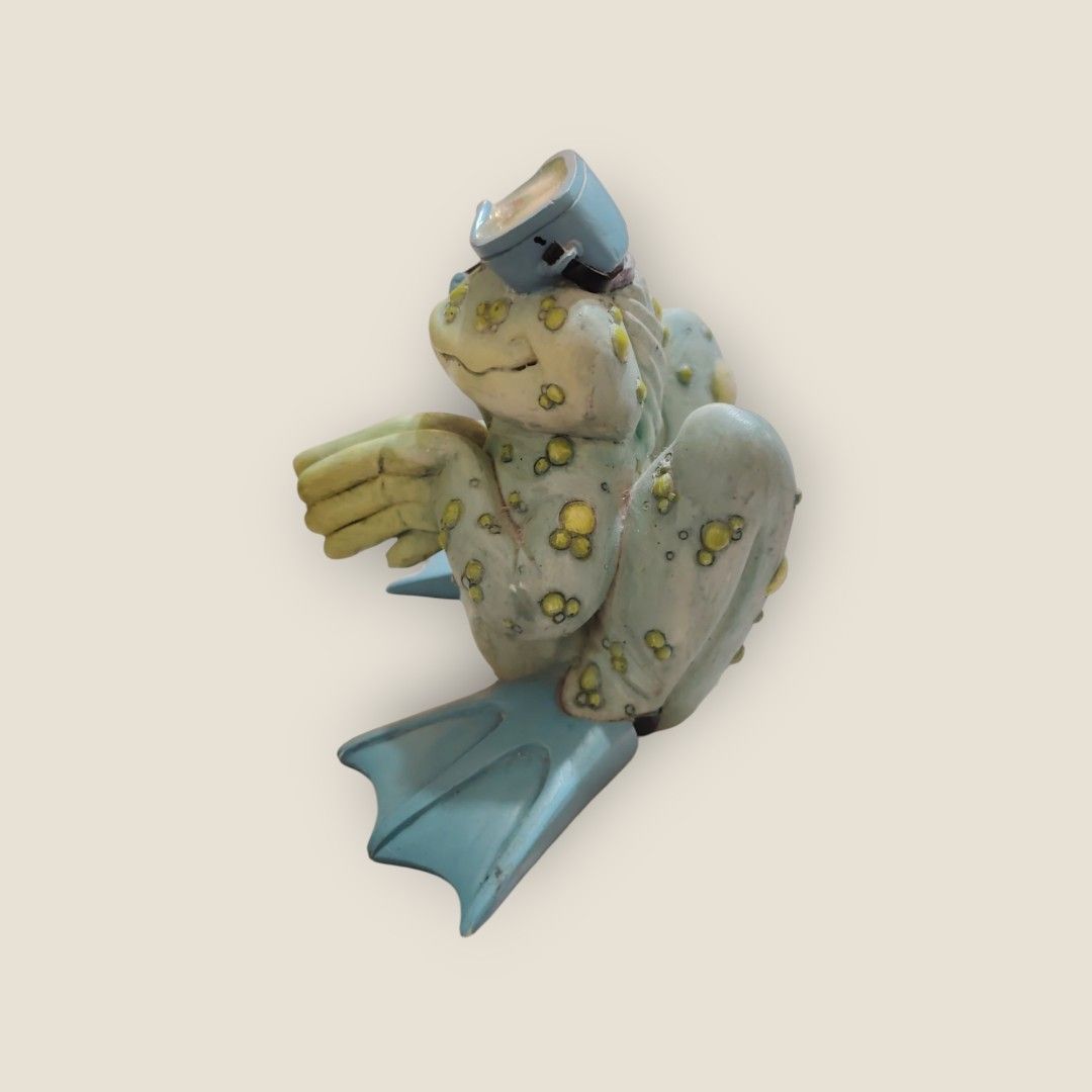 🐸 The Scuba Squad Frog (Category: Figurines & Statues) located in San Pablo. Submitted by stuff_happens_co124 (Listing ID 1407172981, Image 3). Description: A delightful whimsical frog figurine in full scuba gear—a charming piece crafted with intricate detail and a smooth resin finish. This playful amphibian brings a splash of fun and unexpected charm to any space, making him perfect for a pond edge, bathroom windowsill, or garden corner. A uniq