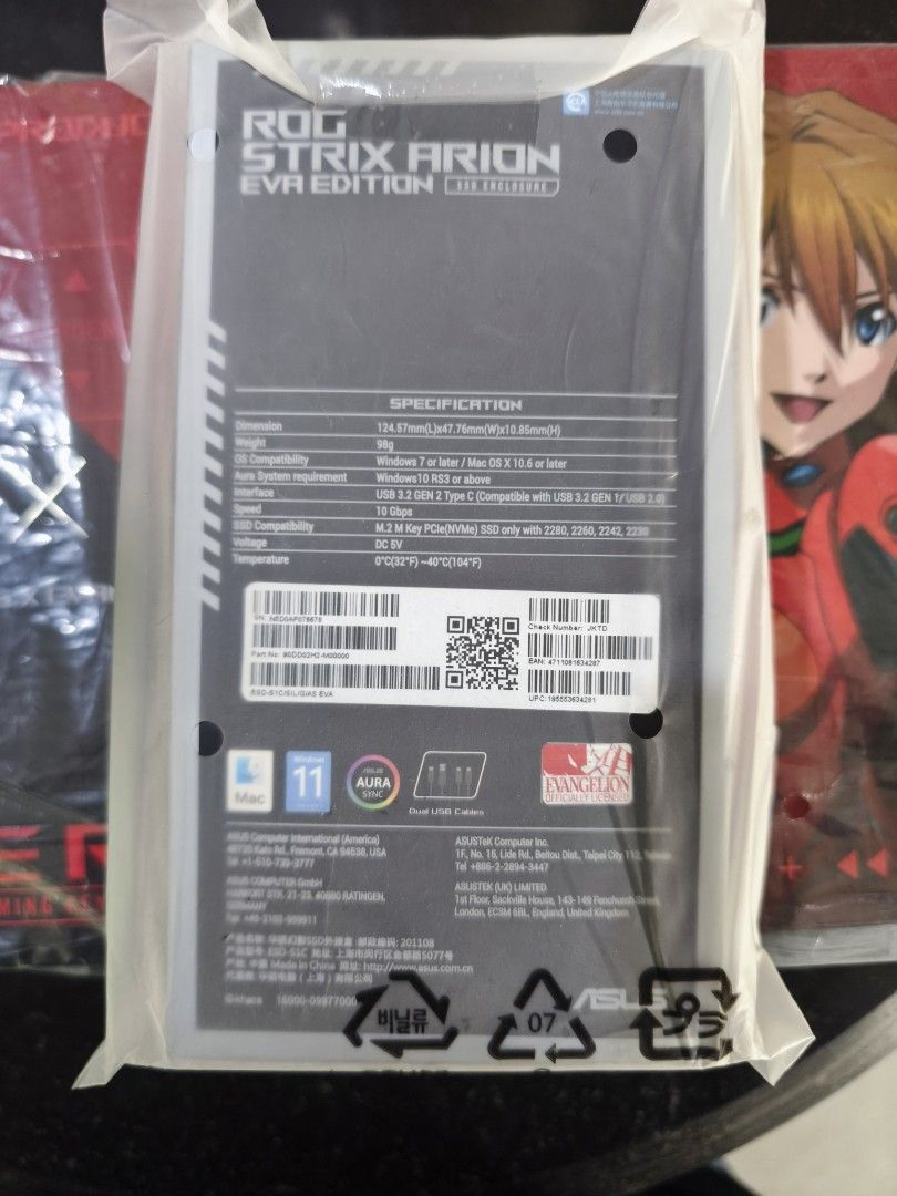 ASUS ROG Strix Arion EVA Edition SSD Enclosure (Category: Computer Parts) located in San Ildefonso. Submitted by migz02181987 (Listing ID 1406999689, Image 3). Description: Asus ROG Strix Arion Eva-01 Edition NVME SSD Enclosure (Enclosure Only, you have to buy NVME SSD Separately) Condition: Brand New and SEALED Price: Php 8,500, kindly inquire with the condition of the item. Meet Up: Primark Mall, Banga I, Plaridel, Bulacan. For Non Meet Up: PAY
