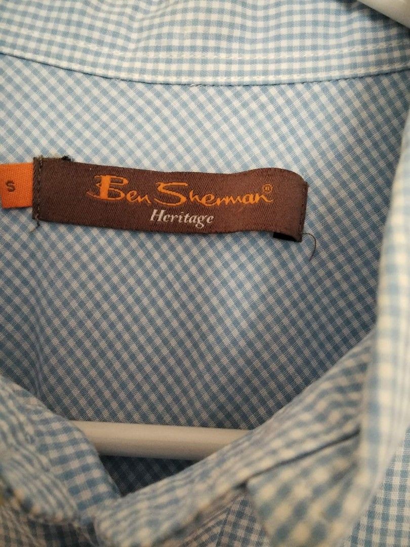 Ben Sherman Heritage polo size S (Category: Tshirts & Polo Shirts ) located in Quezon City. Submitted by maniladeclutter (Listing ID 1407158176, Image 2). Description: ORIGINAL - Brand: Ben Sherman Heritage - Color: Light Blue - Style: Short Sleeve Polo Shirt - Pattern: Checkered - Features: Button-down collar, chest pocket - Fit: Classic - Size: Small - Ideal for: Casual wear.