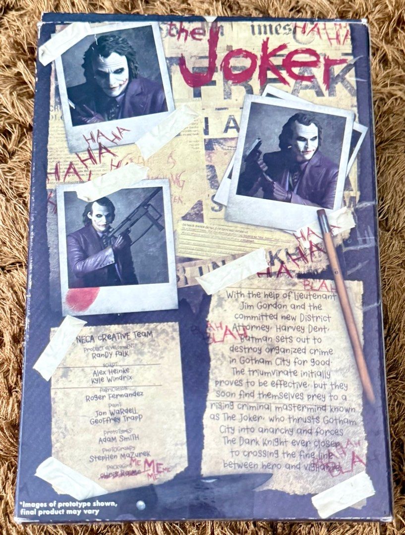 (BIB) Neca The Dark Knight Joker (Category: Figurines & Statues) located in General Trias. Submitted by miggys_booth (Listing ID 1407133015, Image 2). Description: (BIB) Neca The Dark Knight Joker Box not in good condition .