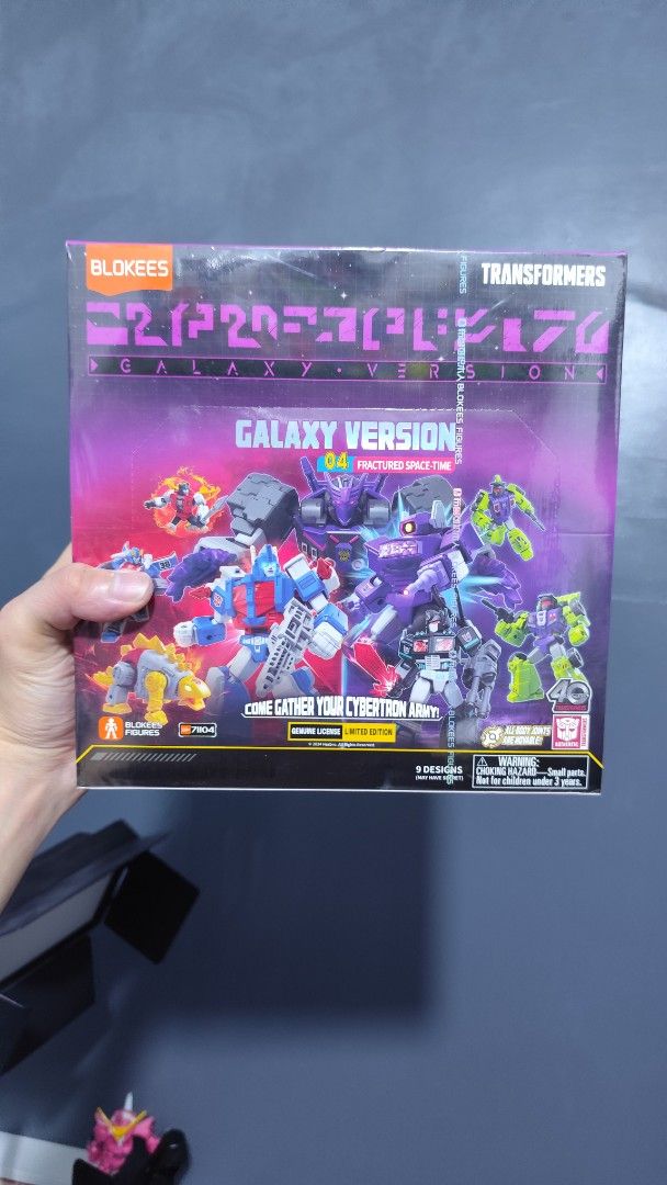 Blokees Transformers Galaxy Version Action Figure (Category: Action & Battle Toys) located in Quezon City. Submitted by darkworkx (Listing ID 1407095651, Image 2). Description: - Galaxy ver 1 and 4 - 3600 each set - Limited Edition Blokees Transformers Galaxy Version - Includes multiple action figures - Features space-themed box art - "Come Gather Your Cybertron Army!".
