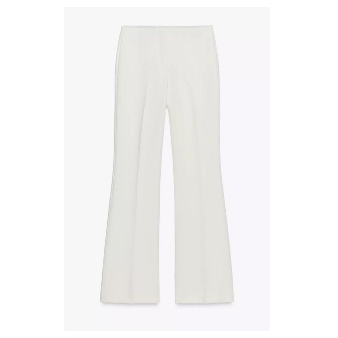 Brand New Zara Flare pants (Category: Other Bottoms) located in Makati City. Submitted by pandora42 (Listing ID 1407169290, Image 2). Description: Brand New ZARA FLARE TROUSERS Size S High-waist trousers. Flared hem. Front zip and inside button fastening. COMPOSITION OUTER SHELL 74% polyester 19% viscose 7% elastane Retails for 2,750 See photos for measurments.