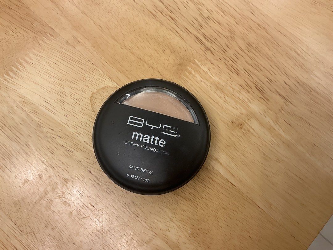 BYS Matte Creme Foundation - Sand Beige (Category: Makeup) located in Pasig City. Submitted by luviteehee (Listing ID 1407125823, Image 1). Description: - BYS Matte Creme Foundation - Shade: 02 Sand Beige - Size: 0.35 oz / 10g - Includes mirror and sponge applicator - use a little lang pero too light on me.
