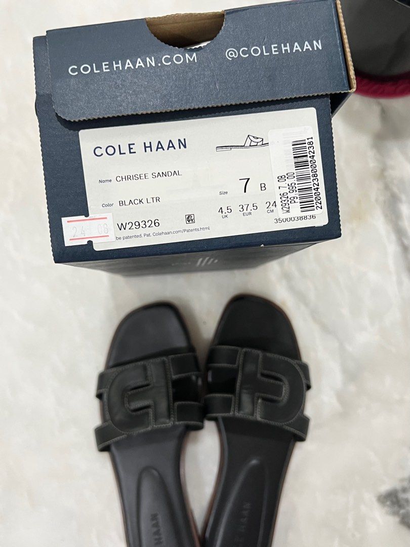Cole Haan Chrisee Sandals Black Size 7 (Category: Sandals) located in Davao. Submitted by firsttimemother (Listing ID 1407191414, Image 2). Description: Preloved Cole Haan Chrisre Sandals Black Size 7 RFS: wrong size Bought for P9,995.00.