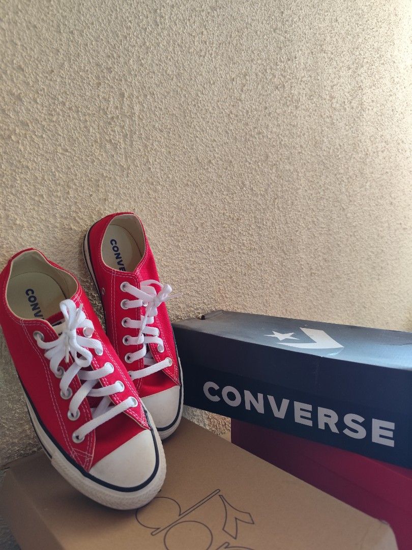 Converse Chuck Taylor All Star OX "Red" sneakers (Category: Sneakers & Footwear) located in Cavite. Submitted by alyehiah (Listing ID 1407038331, Image 1). Description: Never been used Issue: Wrong size Negotiable price :)) Original Price: $55.00 / ₱3,000.