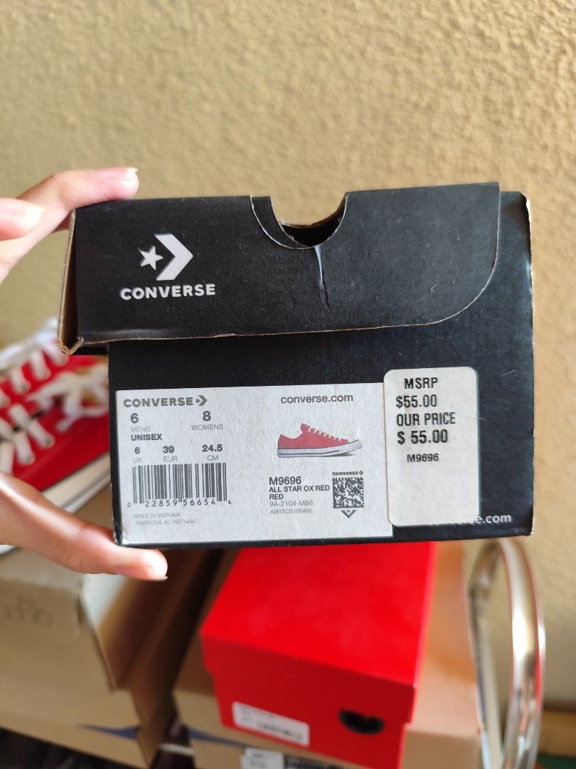 Converse Chuck Taylor All Star OX "Red" sneakers (Category: Sneakers & Footwear) located in Cavite. Submitted by alyehiah (Listing ID 1407038331, Image 3). Description: Never been used Issue: Wrong size Negotiable price :)) Original Price: $55.00 / ₱3,000.