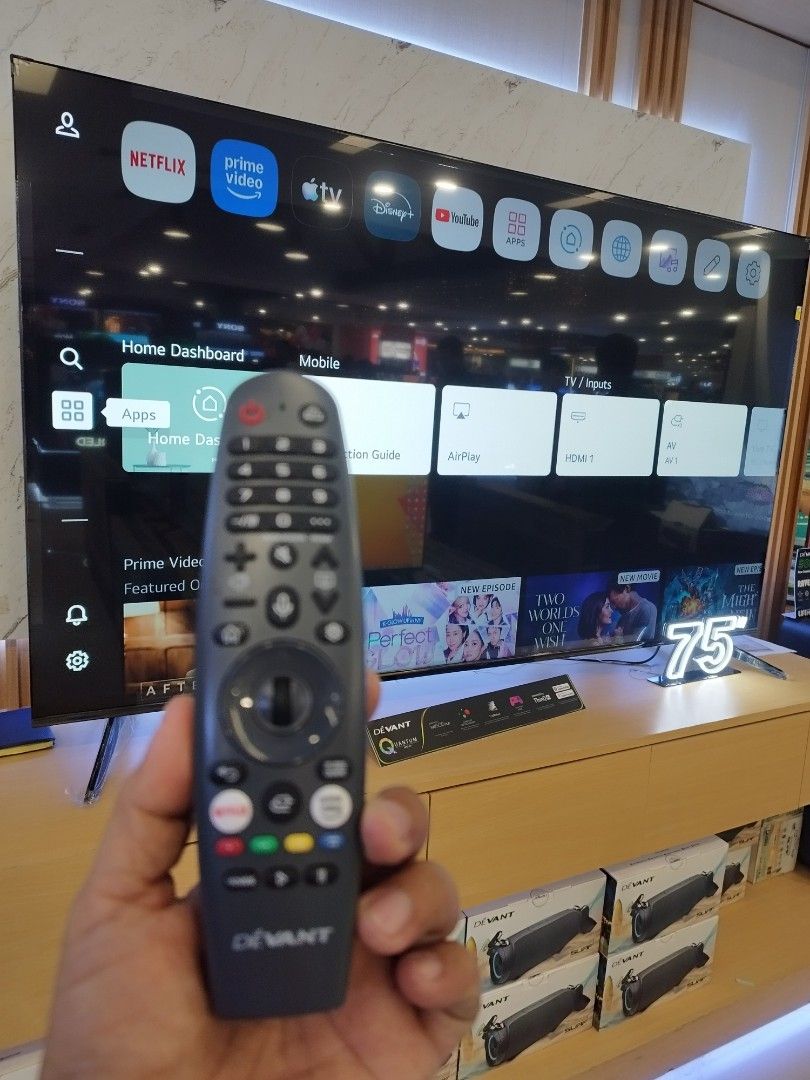 Devant 85 inch SMART WEB O.S. TV 85UHW01 (Category: TV) located in Makati City. Submitted by pfc.appliances_trading (Listing ID 1407185646, Image 3). Description: 📺 Devant 85UHW01 – 85” Smart TV (webOS) 🔥 GIANT SCREEN DEAL! 🎁 FREE MAGIC REMOTE INCLUDED! 💰 SRP: ₱83,950 💥 CASH OFFER: ₱65,000 ONLY! ✅ Key Features: • Massive 85” Ultra HD Smart TV • webOS platform (Netflix, YouTube, Prime Video, etc.) • Smooth motion – perfect for movies & sports