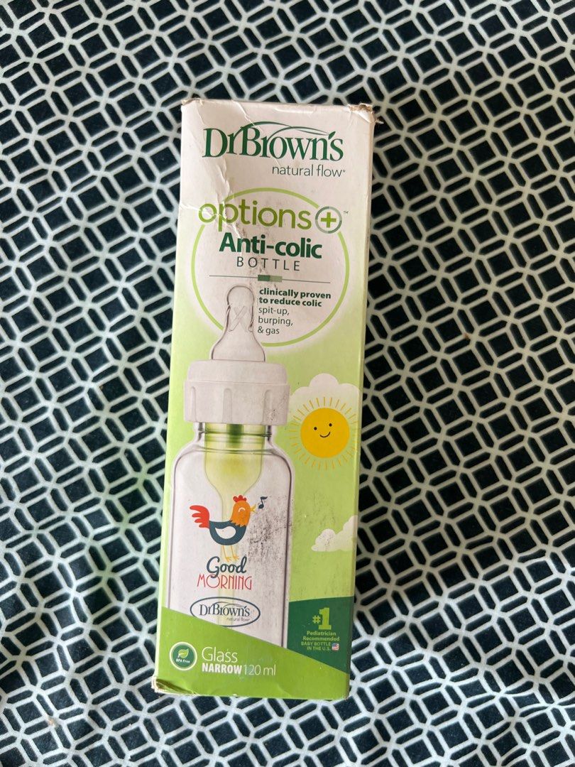 Dr. Brown's Options+ Anti-colic Bottle 120ml (Category: Breastfeeding & Bottle Feeding) located in Mandaluyong City. Submitted by prelovedbyshayne (Listing ID 1407064872, Image 1). Description: Brand new baby glass bottle brand: Dr. Brown recommended by Lactation Consultant -Bought in US -Price:700+sf -Loc: Mandaluyong -RFS: decluttering -MOP:Gcash/BDO.