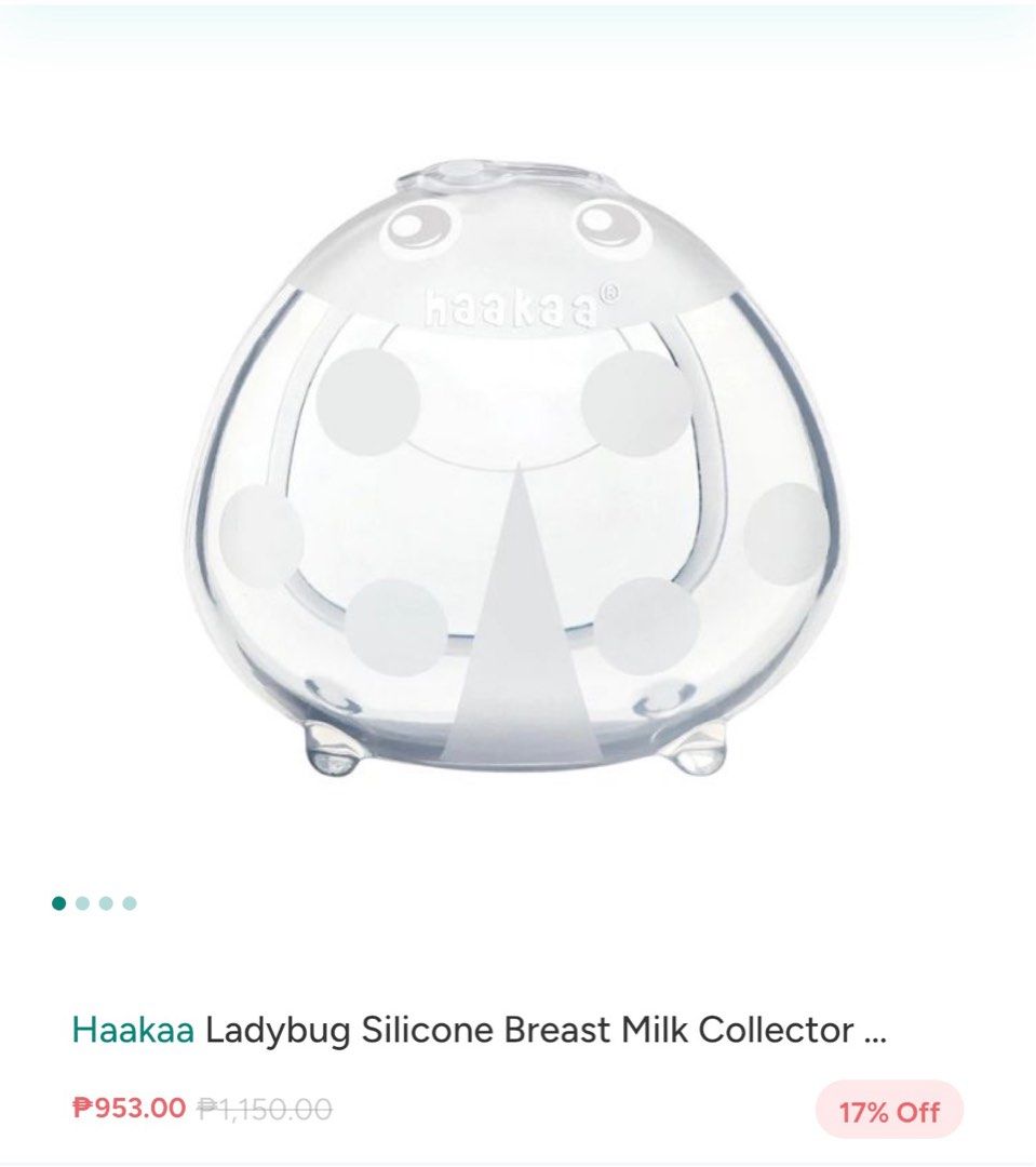 Haakaa Ladybug Silicone Breast Milk Collector (Category: Breastfeeding & Bottle Feeding) located in Pulilan. Submitted by nikkisee (Listing ID 1407104510, Image 2). Description: Washed and sanitized but not used (never had the chance to use it).