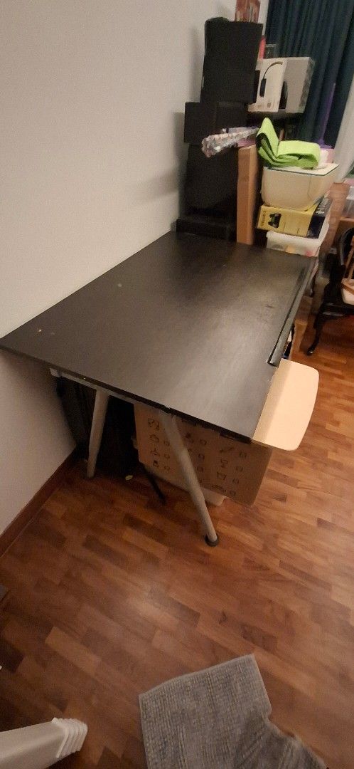 Ikea Study table - Adjustable height & angle (Category: Tables & Sets) located in Singapore. Submitted by justin_db (Listing ID 1407140639, Image 1). Description: Ikea study table 1.2m x 0.8m. Variable angle and height (not automated). Very well used but still a great table, plenty of space for working and storing some of your stuff. Let me know if you have any questions and I'll answer what I can. Currently assembled but can be disassembled for 