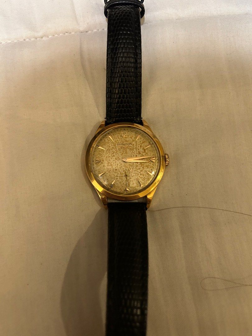 Longines Vintage Gold Watch (Category: Luxury Watches) located in Pasig City. Submitted by timecheckmanila (Listing ID 1407179543, Image 2). Description: Longines Watch in 18kt Gold Rare Manual Wind Caliber 30L Vintage 60s This an interesting timepiece! A vintage Longines mechanical wristwatch dated from the 60s. It is a manual wind watch powered by an original Longines mechanical movement caliber 23Z, 17 jewels, sub-second hand, 18,000 A/h, 44 h