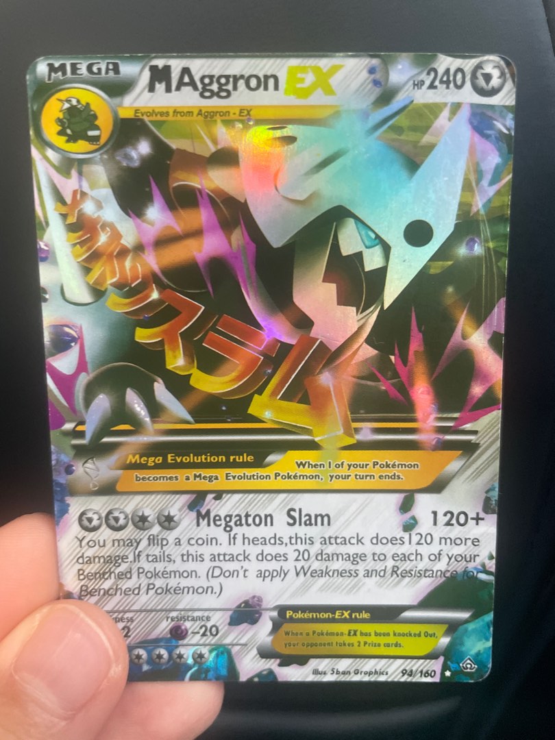 Mega M Aggron EX Pokemon Card, Hobbies & Toys, Toys & Games on Carousell