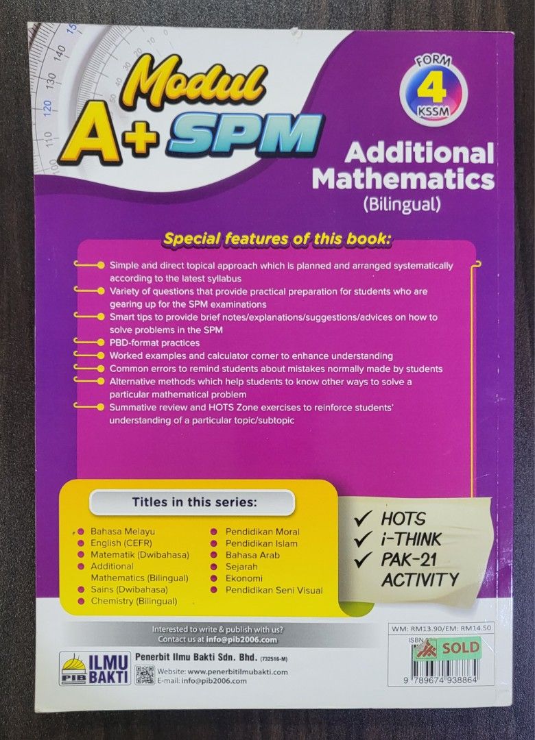 Modul A+ SPM Additional Mathematics Form 4 KSSM, Hobbies & Toys, Books ...