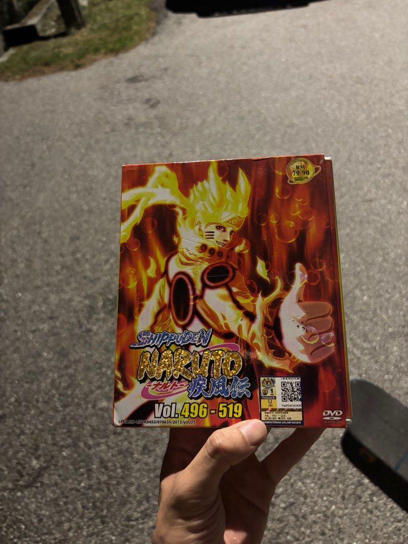 Naruto DVD (Category: CDs & DVDs) located in Shah Alam. Submitted by amirlqman (Listing ID 1407124157, Image 2). Description: Naruto Shipuden DVD Japan Volume 496-519, 520-543, 568-591 Rm70 for all. 520-543 (free).