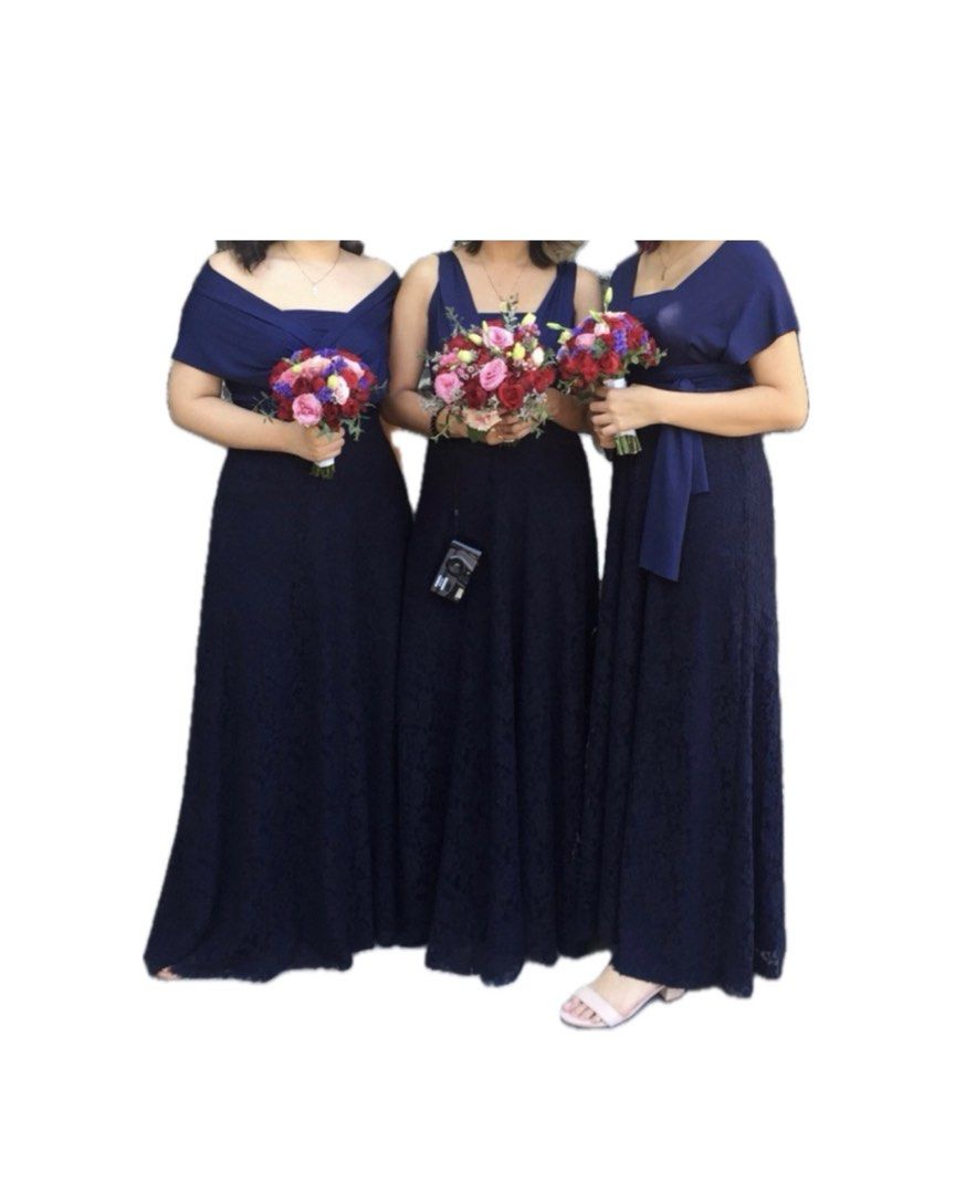 Navy Blue Infinity Dress (Category: Dresses) located in Manila. Submitted by _miumuse (Listing ID 1407041355, Image 1). Description: - Navy blue bridesmaid dress (1pc only) - Made of lace fabric - Used once.