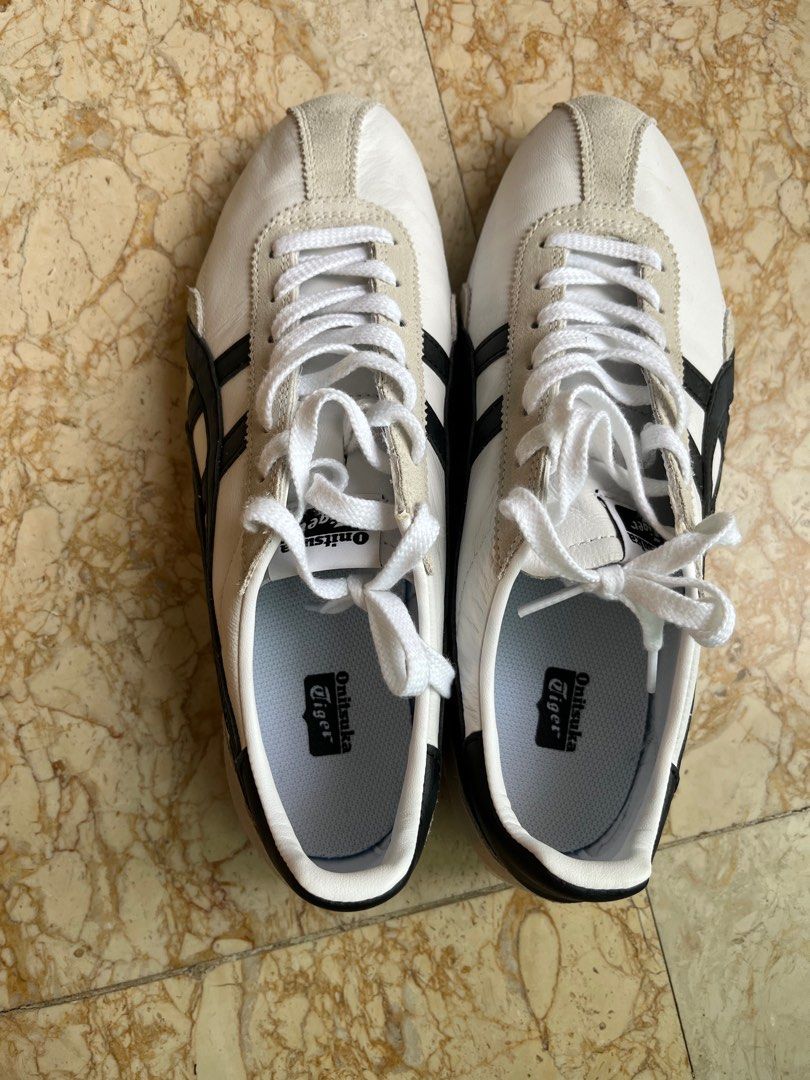 Onitsuka Tiger Mexico 66 Sneakers - White/Black (Category: Sneakers) located in Singapore. Submitted by tranqmi (Listing ID 1407105084, Image 3). Description: Missus as a present, worn once, doesn’t fit me. - Onitsuka Tiger Mexico 66 sneakers - White with black stripes - Suede toe cap and heel counter - Includes original laces.