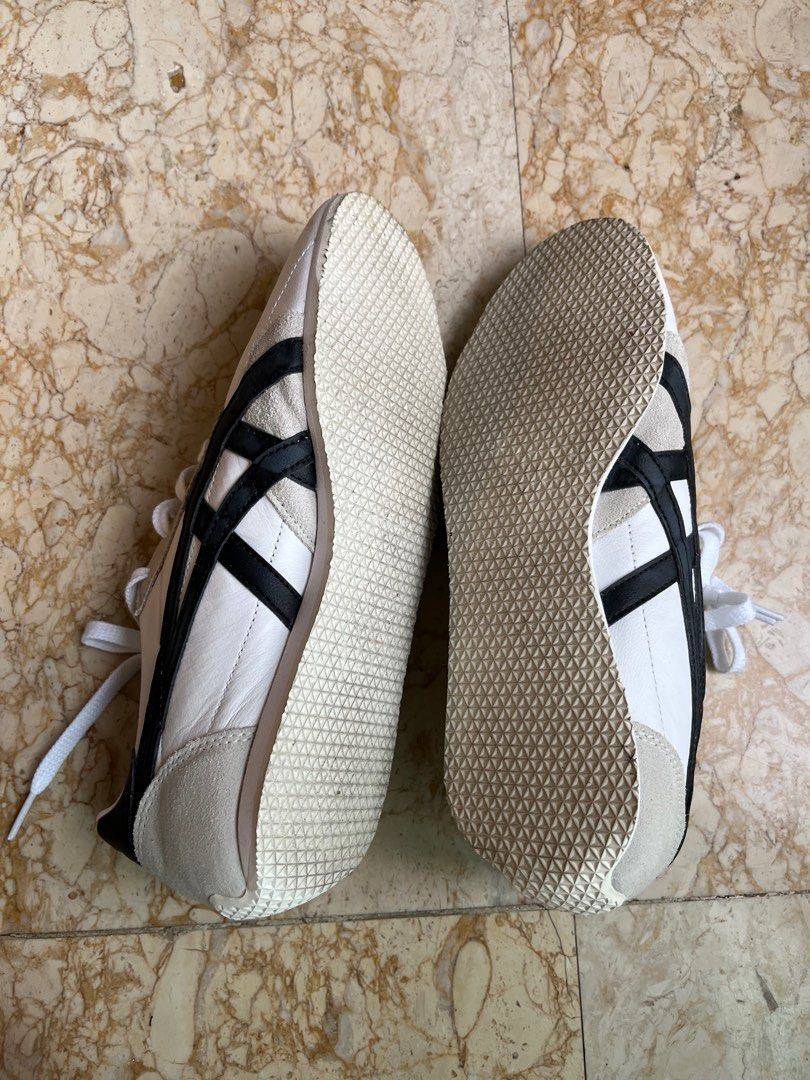 Onitsuka Tiger Mexico 66 Sneakers - White/Black (Category: Sneakers) located in Singapore. Submitted by tranqmi (Listing ID 1407105084, Image 2). Description: Missus as a present, worn once, doesn’t fit me. - Onitsuka Tiger Mexico 66 sneakers - White with black stripes - Suede toe cap and heel counter - Includes original laces.