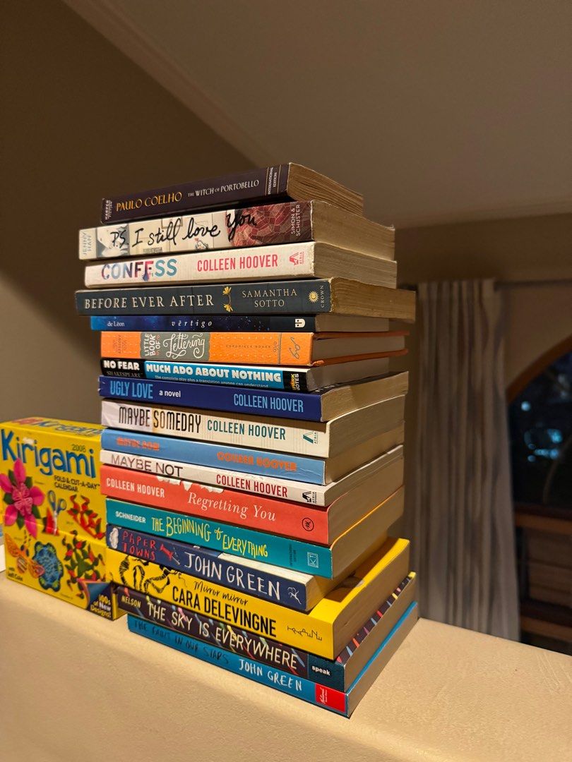 Preloved Book Bundle (Mostly Fiction) (Category: Storybooks) located in Quezon City. Submitted by mp_declutters (Listing ID 1407100014, Image 3). Description: 150 per book if you get 2+ The Witch of Portobello – Paulo Coelho 2. P.S. I Still Love You – Jenny Han 3. SOLD Confess – Colleen Hoover 4. Before Ever After – Samantha Sotto 5. The Little Book of Lettering – Chronicle Books 6. SOLD Much Ado About Nothing (No Fear Shakespeare edition) 7. Ugl