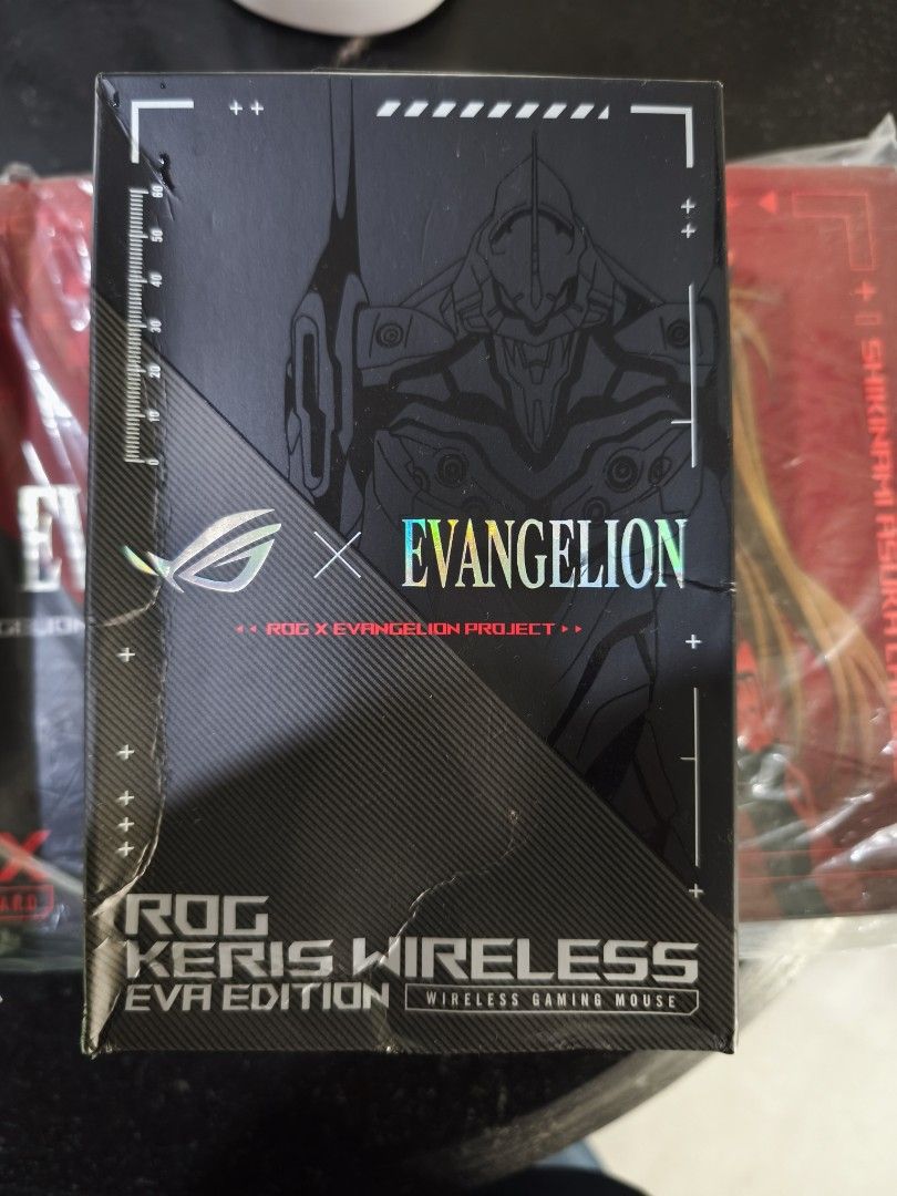 ROG Keris Wireless EVA Edition Gaming Mouse (Category: Mouse & Mousepads) located in San Ildefonso. Submitted by migz02181987 (Listing ID 1406999091, Image 1). Description: - ROG Keris Wireless EVA Edition gaming mouse - Wireless: 2.4 GHz and Bluetooth - Aura Sync RGB lighting - Evangelion collaboration design - Wireless gaming mouse.