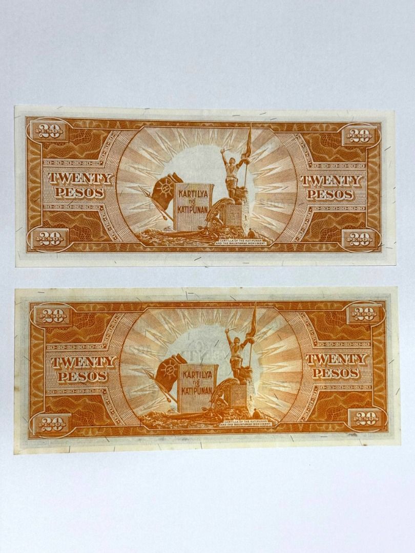 [SET OF 2] 20 peso English Series UNC Garcia and Macapagal Philippine ...
