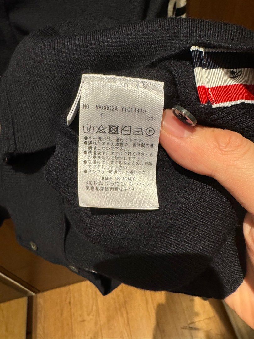Thom Browne cardigan blue (Category: Luxury Apparel) located in San Juan City. Submitted by mistali_ (Listing ID 1407041348, Image 3). Description: Size 4 Srp 75k Bought in tokyo Blue Buttons complete no issue Rfs: got fat .