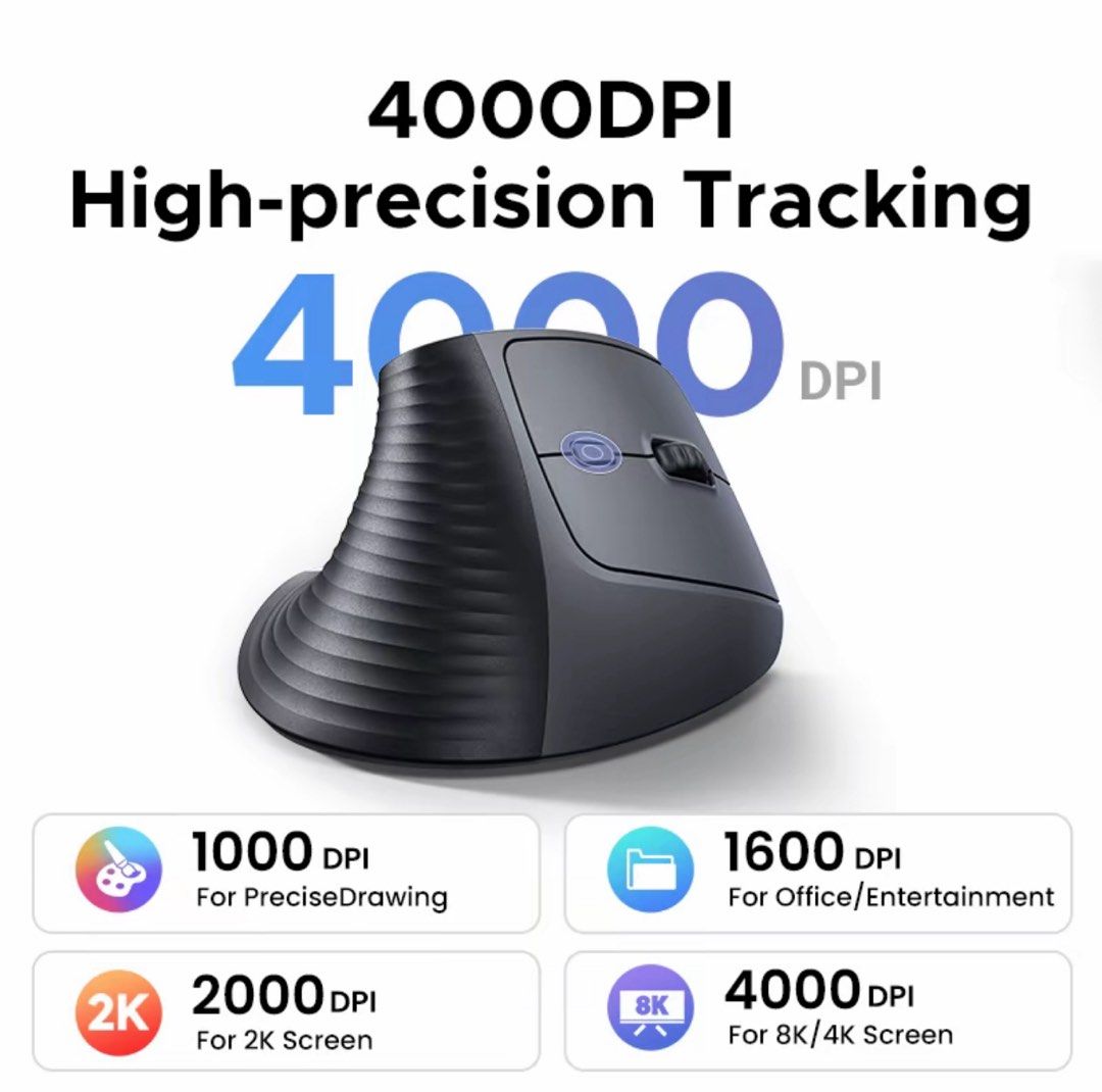 UGREEN Vertical Ergonomic Mouse - Bluetooth 5.0465739419956684803