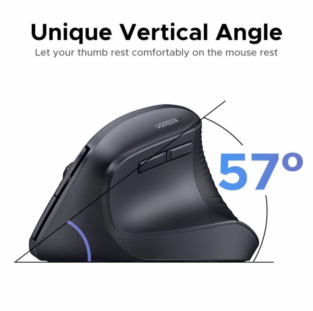 UGREEN Vertical Ergonomic Mouse - Bluetooth 5.0465739419956684800
