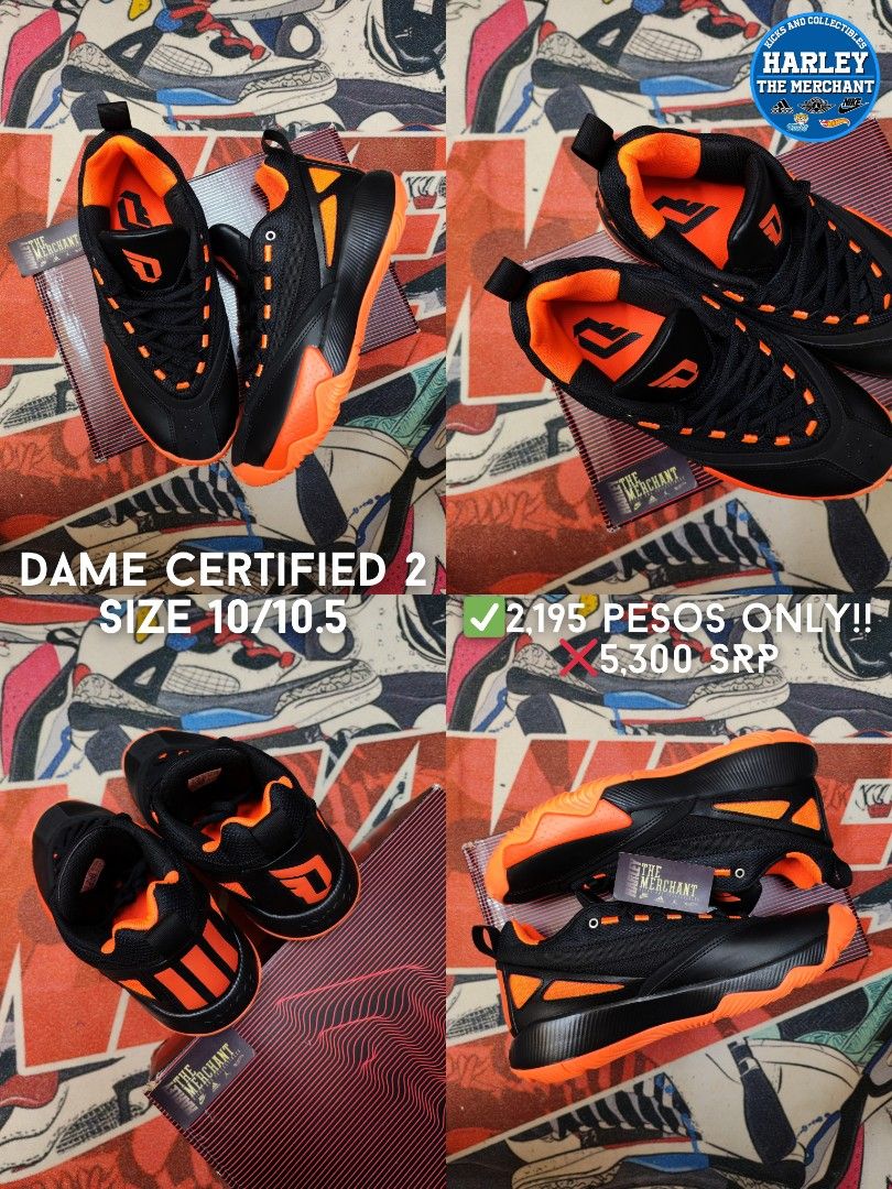 Adidas Dame Certified 2 - Size 10/10.5 (Category: Sneakers) located in Marikina City. Submitted by tm_harley (Listing ID 1402262826, Image 1). Description: 🚨Dame Certified 2 Size 10 / 10.5 Men's Available ✅2,195 pesos only!! ❌5,300 SRP Send a DM for inquiries 📩 FB: Harley Villa FB Page: The Merchant - Kicks and Collectibles 📌Marikina City Location.