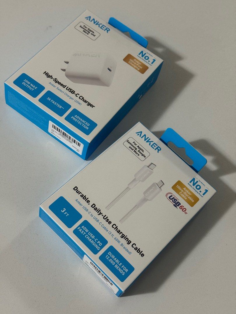 ANKER Adapter & Charging Cable Set USB-C (Category: Cables & Adaptors) located in Quezon City. Submitted by just0063 (Listing ID 1402188331, Image 1). Description: ANKER Adapter & Charging Cable Set USB-C Brand new, sealed compatible for apple, samsung, google and more.