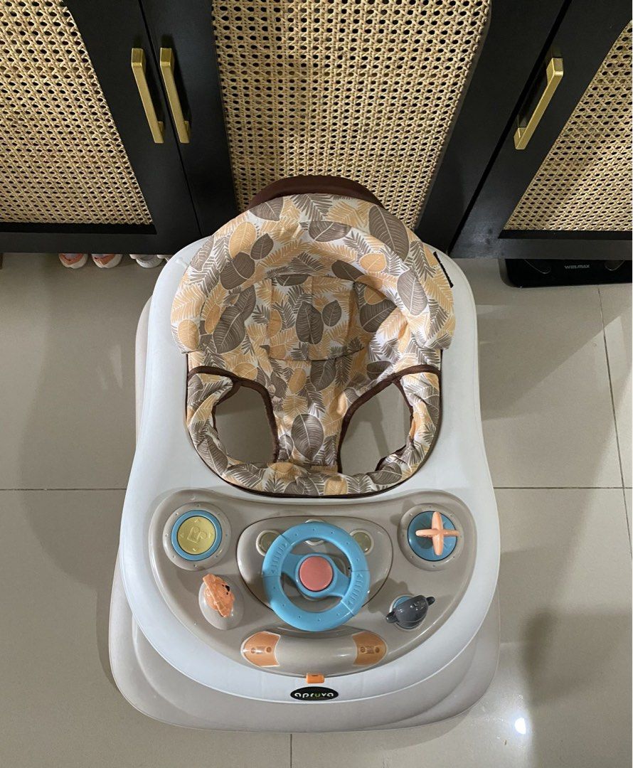 Apruva Baby Walker (Category: Infant Playtime) located in Lipa City. Submitted by max_lilo (Listing ID 1402193345, Image 1). Description: Like new condition Bought last August only in SM for ₱3,799 Receipt available No box included RFS: Baby learned to walk Location: Guadalupe Viejo, Makati.