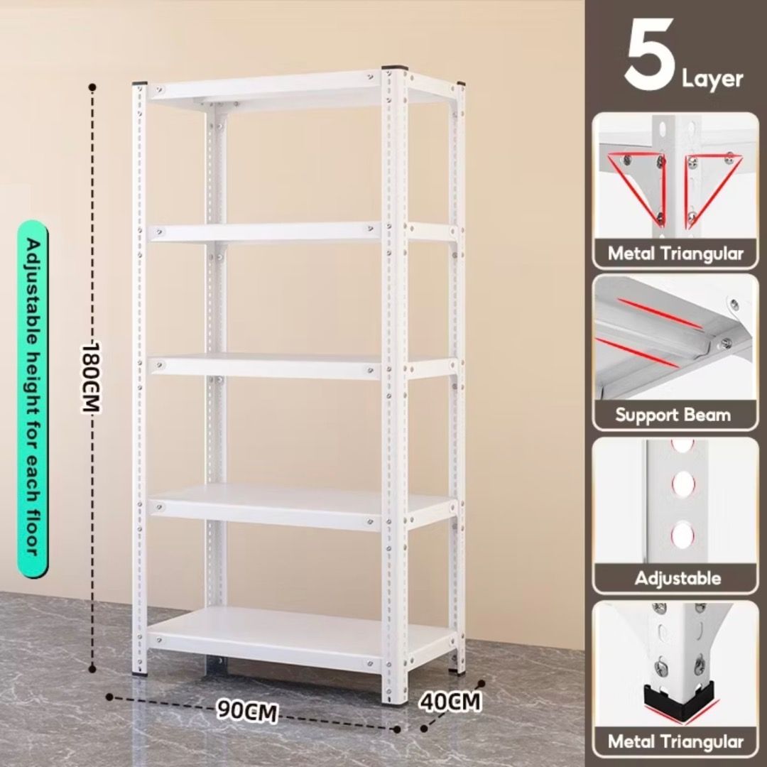 Boltless Metal Storage Rack | Heavy Duty Utility Shelf | Adjustable ...