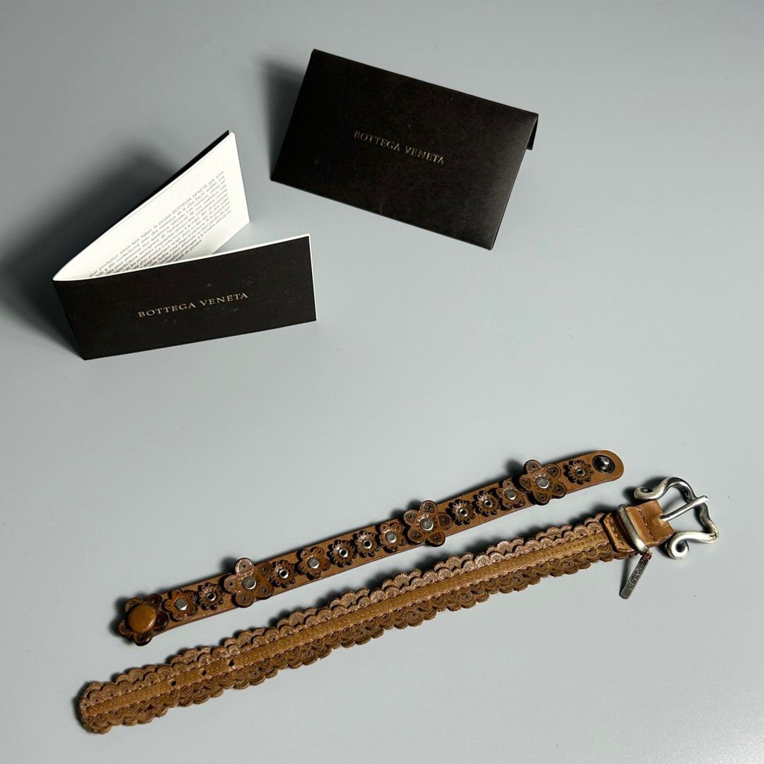 Bottega Veneta Leather Bracelets Set (Category: Luxury Accessories) located in Cavite. Submitted by datsoretro (Listing ID 1402123964, Image 2). Description: - Authentic Bottega Veneta leather bracelets. - Unisex design. - Excellent condition. - Features unique floral and intricate designs. - Simple & classic but very well made. - Adds a touch of luxury to any outfit..