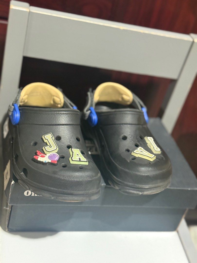 Crocs Kids' All Terrain Perforated Sandals (Category: Babies & Kids Fashion) located in Naic. Submitted by joancust (Listing ID 1402220047, Image 2). Description: - Black Crocs sandals for kids - Size c11 - Features "Crocs" on back strap Authentic and store bought. Will not include jibbitz.