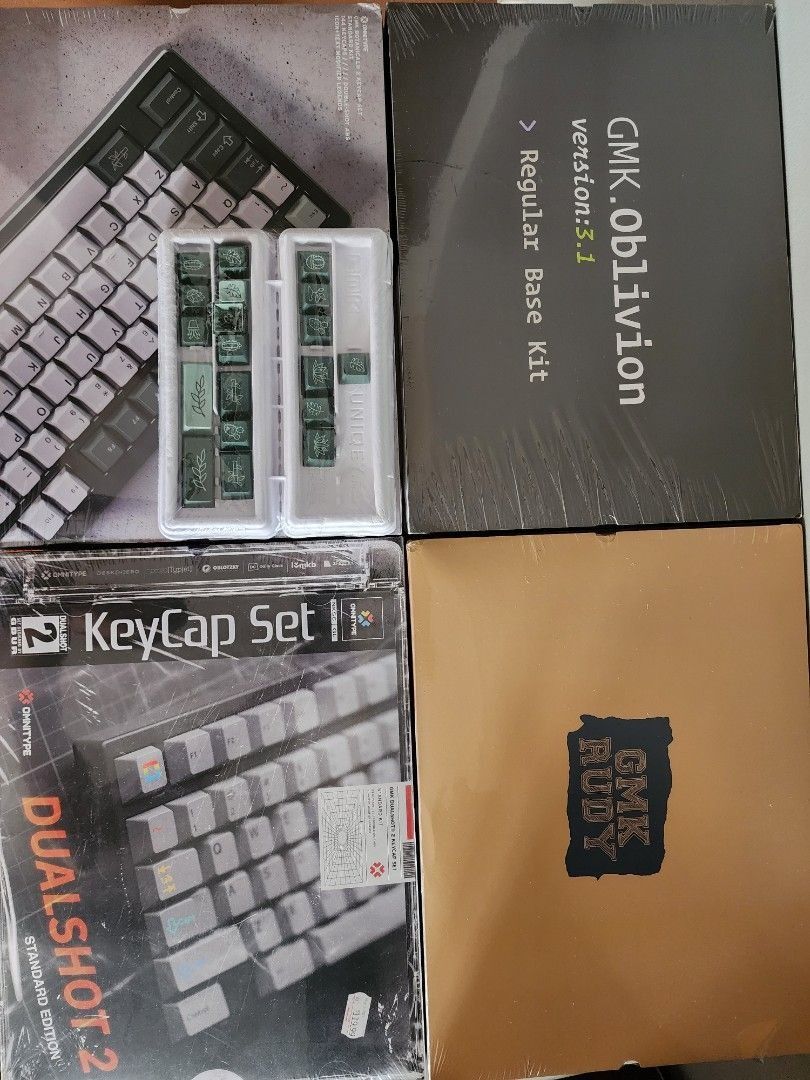 GMK Keycap Sets - Botanical 2, Dualshot 2, Oblivion, Rudy 2 (Category: Computer Keyboard) located in Balanga. Submitted by os10_ (Listing ID 1402230716, Image 2). Description: [SELLING] 🧩 GMK Keycap Sets (Brand New / Sealed) All items are brand new, factory sealed, and never used. Not open for trades. 💡 Available Sets: GMK Rudy 2 (Standard Base) — ₱7,900 GMK Dualshot R2 (Standard Edition) — ₱7,900 GMK Oblivion v3.1 (Regular Base Kit) — ₱7,900 (