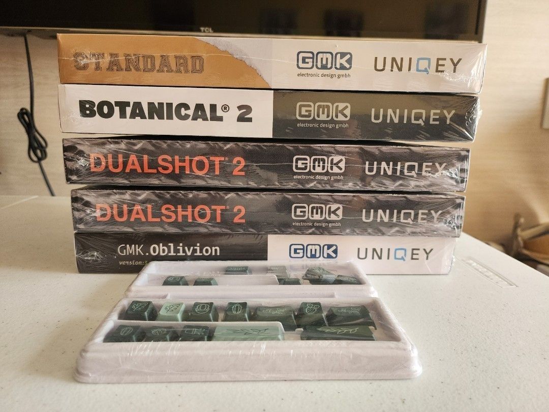 GMK Keycap Sets - Botanical 2, Dualshot 2, Oblivion, Rudy 2 (Category: Computer Keyboard) located in Balanga. Submitted by os10_ (Listing ID 1402230716, Image 1). Description: [SELLING] 🧩 GMK Keycap Sets (Brand New / Sealed) All items are brand new, factory sealed, and never used. Not open for trades. 💡 Available Sets: GMK Rudy 2 (Standard Base) — ₱7,900 GMK Dualshot R2 (Standard Edition) — ₱7,900 GMK Oblivion v3.1 (Regular Base Kit) — ₱7,900 (