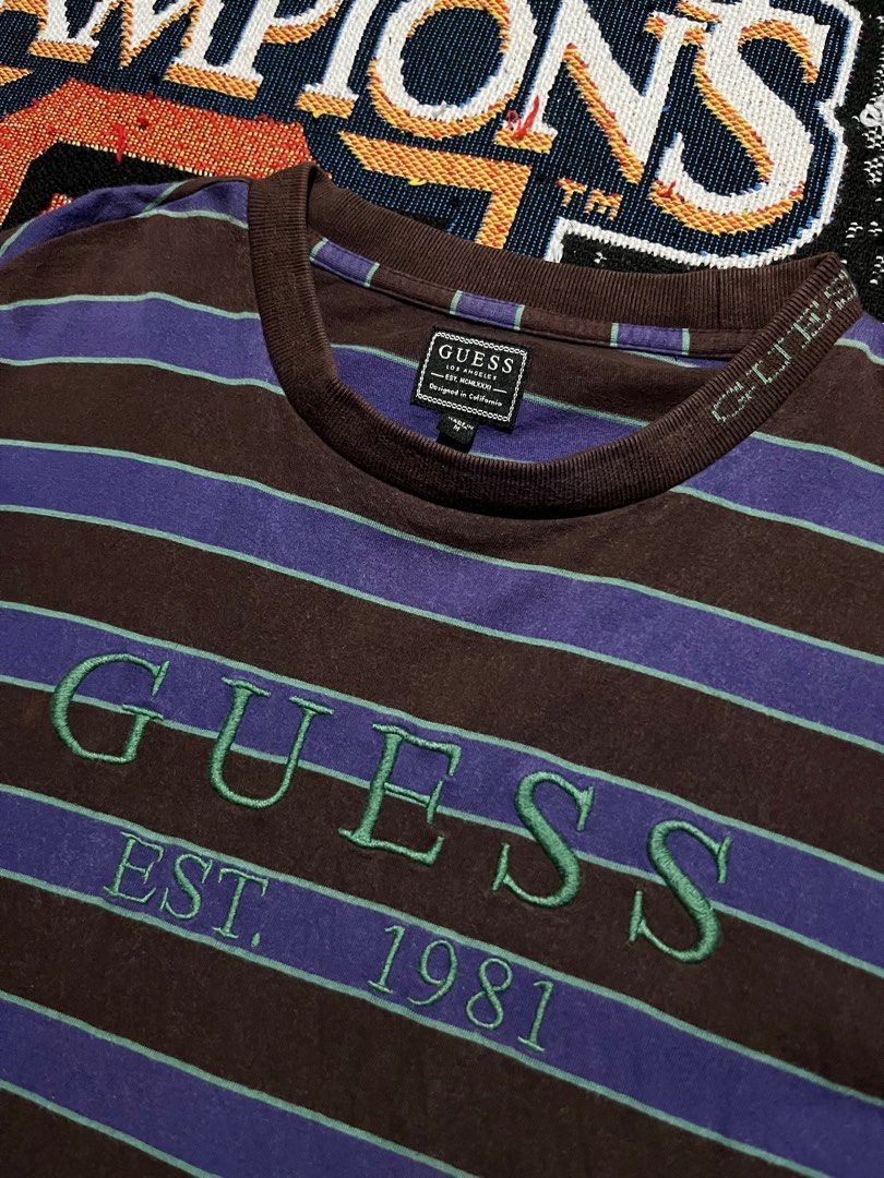Guess Striped Long Sleeve Shirt (Category: Longsleeves) located in Bulacan. Submitted by thriftblvd. (Listing ID 1402221553, Image 2). Description: Vintage Guess 22x27 No isssue.