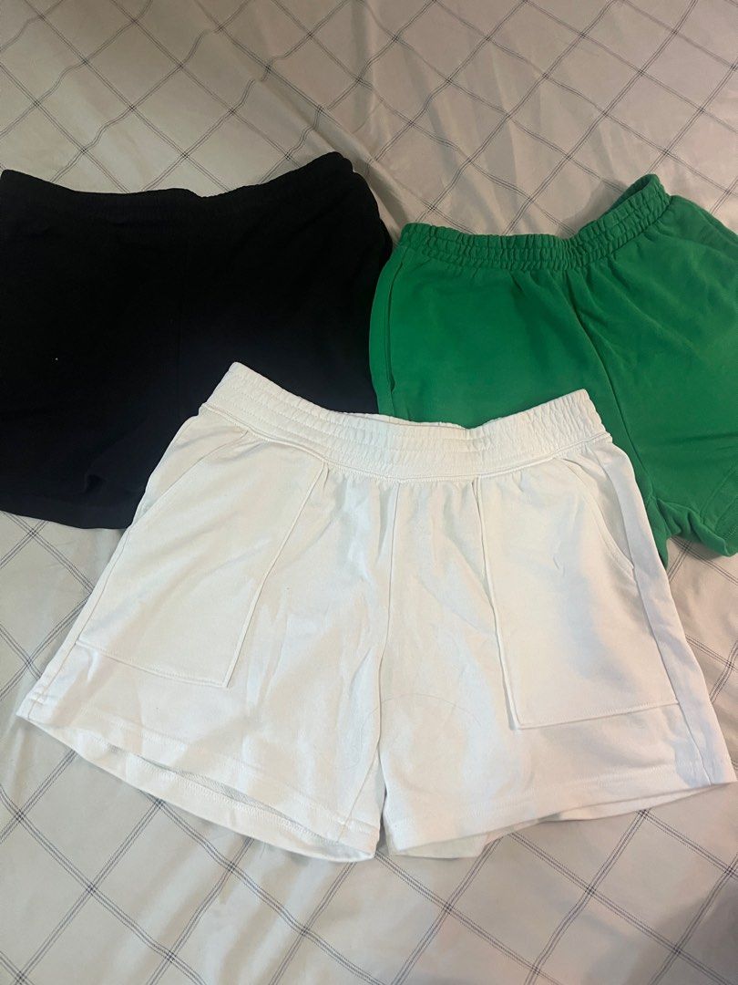 H&M Divided Basic Shorts (Category: Shorts) located in Quezon City. Submitted by declutteringgabe (Listing ID 1402196174, Image 1). Description: H&M Shorts - 300 each (black, white, green) - RFS: decluttering.