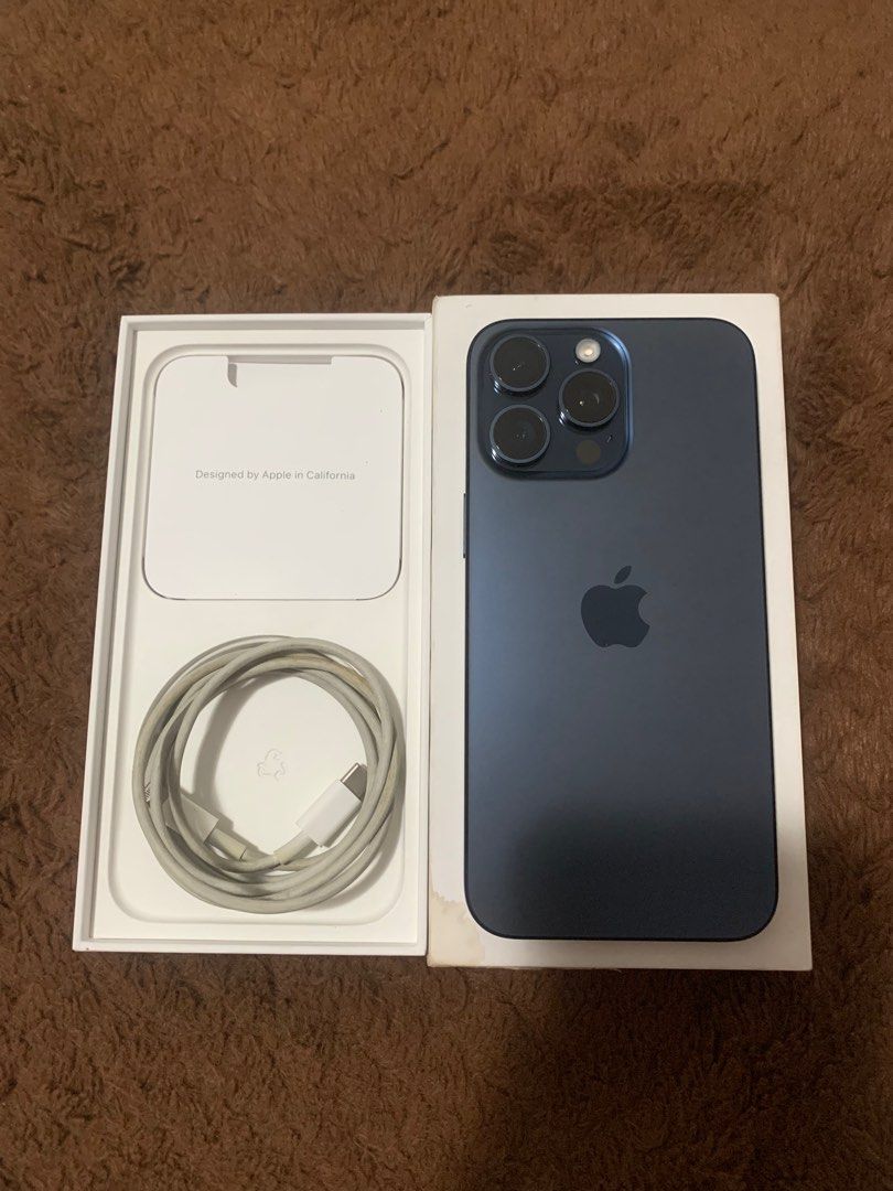 Iphone 15 pro max 256gb NTC complete (Category: iPhone 15 Series) located in San Juan City. Submitted by rodelmarllemit (Listing ID 1402254047, Image 2). Description: Second hand Iphone 15 Pro Max NTC approved Rom: 256gb Color: Blue Titanium 86% Battery Health 324 cycle count Open line Complete Makinis No Issue Mode of Payment: •Cash •Bank Transfer •GCash & Maya Installment: •Credit Card •Ggives •Cash on Delivery •Shipping •Meet Up •Trade In You 