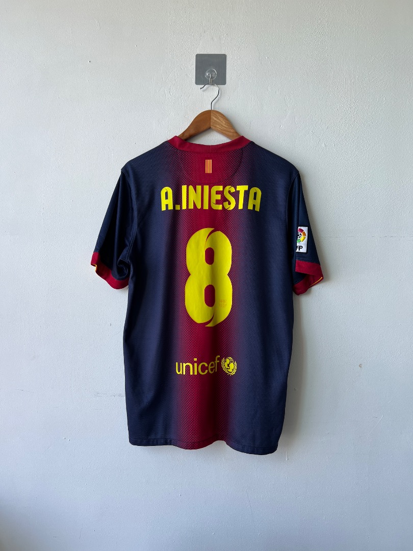(L) Barcelona 2012-13 Home Kit A. Iniesta #8 Original Jersey Jersi, Men ...
