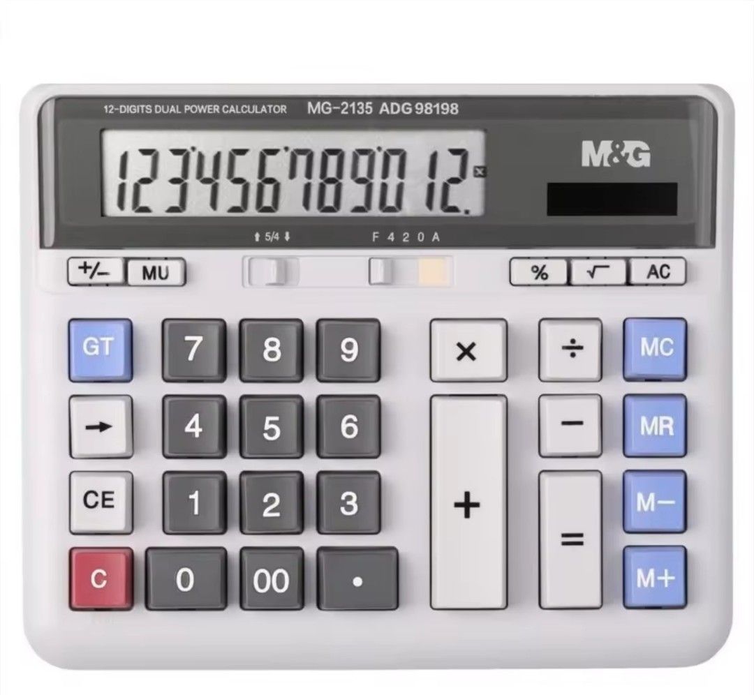 M&G 12-Digits Dual Power Calculator (Category: Office & Business Technology) located in Manila. Submitted by oto-solar (Listing ID 1402162793, Image 2). Description: KDT| Financial Calculator Portable Solar Calculator Dual Power Large Keys Large Screen Multi-Function -12 DIGITS -BIG DISPLAY -PROFIT MARGIN.