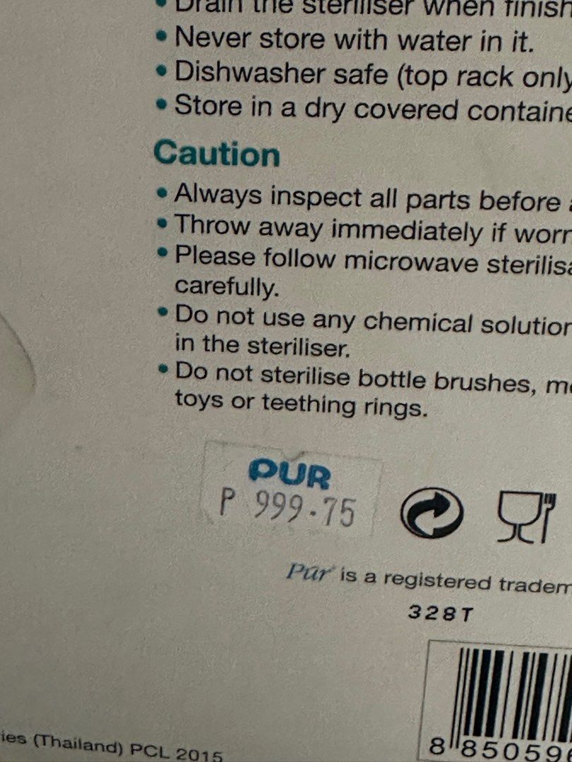 Pur Microwave Steriliser (Category: Breastfeeding & Bottle Feeding) located in Quezon City. Submitted by camie81 (Listing ID 1402188914, Image 3). Description: Brand new for microwave bottle steriliser.