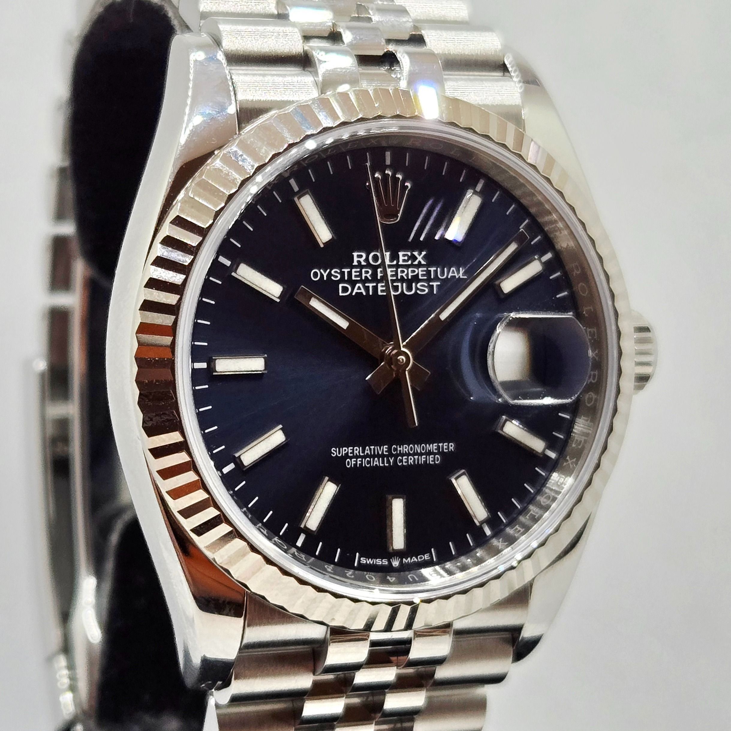 Rolex Datejust 36 (126234) (Category: Watches) located in Singapore. Submitted by thewatchroom (Listing ID 1402170384, Image 2). Description: Join us on tele-gram for more exclusive deals t.me/thewatchroombencoolensg **Blue Index Rolex 126234 AN Series Dated 2020 Come with Box , Cert and 1 Year Inhouse Warranty Pm or text me @88693811 if interested.