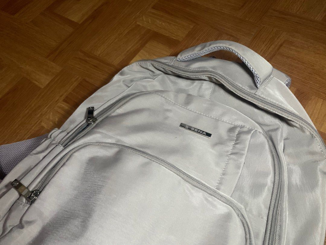 Sena Backpack - Gray (Category: Backpacks) located in Muntinlupa City. Submitted by ivyxfolklore (Listing ID 1402194797, Image 1). Description: purple-grey backpack for women - only used thrice for school -has a lot of compartments - too big for me ( I only use a small bag ).