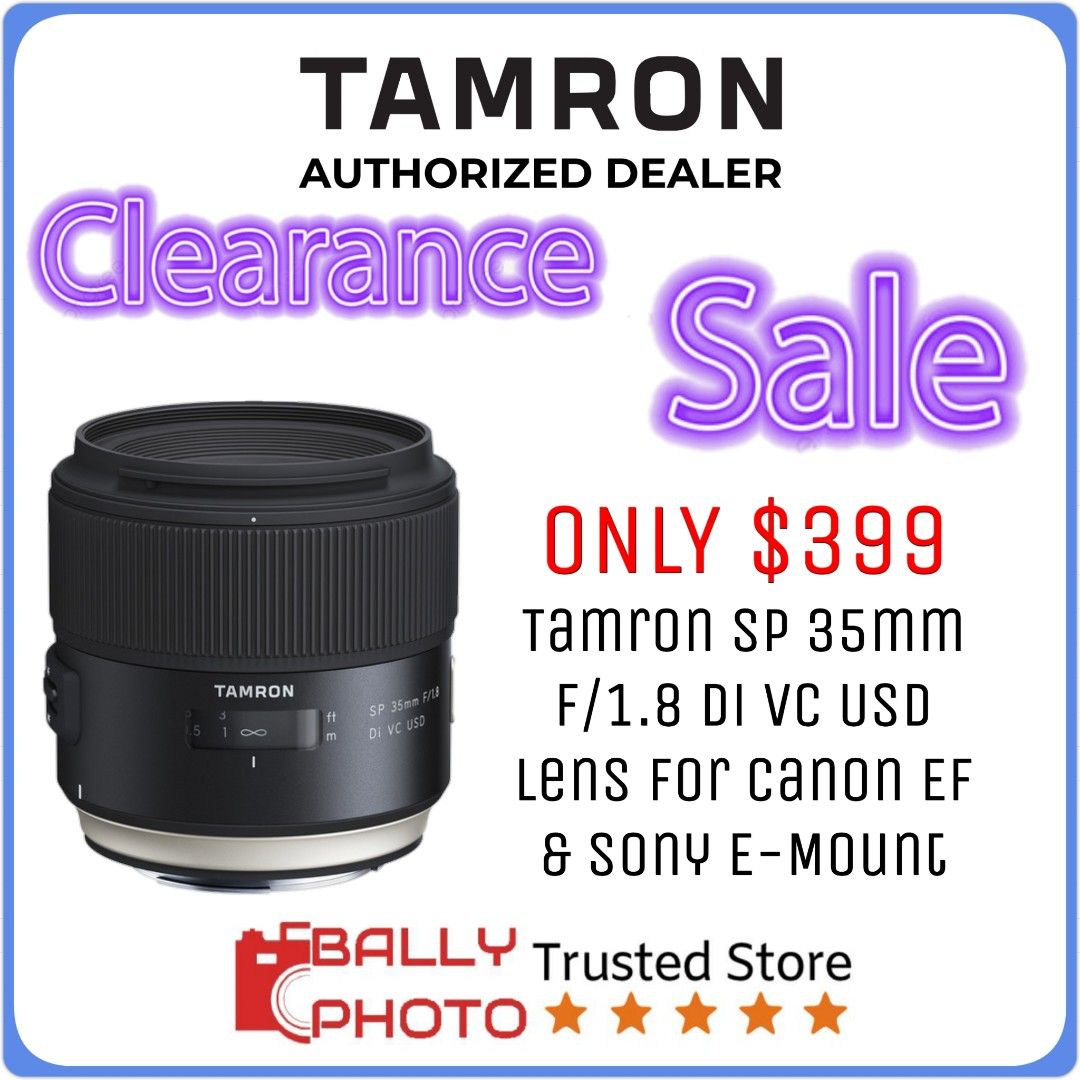 Tamron SP 35mm DI VC USD Lens Canon EF Sony E-Mount